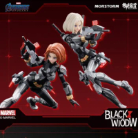 In Stock E-Model Morstorm Avengers Black Widow Full Action Plastic Kit Assembled Model Action Figure Replaceable Body Faces Toy