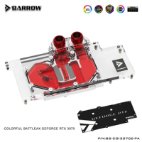 Barrow RTX 3070 GPU Water Block For COLORFUL Battle-AX RTX 3070 Full Cover ARGB GPU Cooler PC Water Cooling