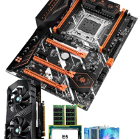 HUANANZHI Deluxe X79 Motherboard on Sale CPU Xeon E5 2680 V2 RAM 32G(2*16G) Video Card GTX1050Ti 4G Computer Hardware DIY
