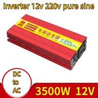 Correction Sine Wave Power Inverter 12V to 220V 2000W 2800W 3500W DC to AC Voltage Converter Car Battery Solar Power Supply E122