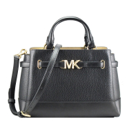 【Michael Kors】REED新款LOGO皮革手提/斜背/肩背包(黑)