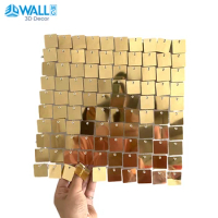 30x30cm 3D sequined wall square 3D wall sticker 3D wall panel gold mirror sequin wedding birthday holiday party decoration shoes