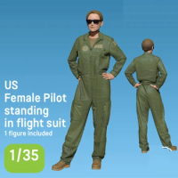 1/35 US Female pilot standing in flight suit, Resin Model figure soldier, GK, Military themes, Unassembled and unpainted kit