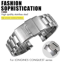 19mm 21mm 316L Stainless Steel Watchband for Longines Conquest HydroConquest L3.641 L3.640 L3.841 Waterproof Solid Watch Strap