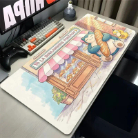 Cherry Blossom Kawaii Mouse Pad Laptop Pink Sakura Clouds Mousepad XXL P-pokemon S-snorlax Keyboard 