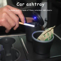 Car Ashtray Cigarette Ash Holds Cup With LED Light Portable Car Cigarette Ashtray Cup Automatic Indicator Ashtray Car Cup Holder