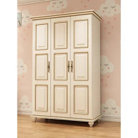American style wardrobe bedroom white 2 door wardrobe solid wood european style integral four door large wardrobe children's cab
