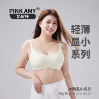 PINK AMY奶皮杯內衣女大胸顯小無鋼圈無痕上托收副乳防下垂文胸罩-貼心家居