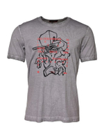 Mens Graphic Print T-Shirt Size 52 EU Grey