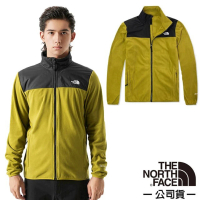 【The North Face】男 拼接舒適保暖立領POLARTEC抓絨外套/夾克.舒適立領(83OS-KTI 硫磺綠)