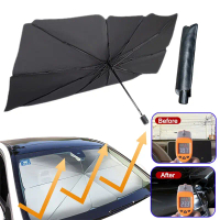 VRS Foldable Car Windshield UV Shade Umbrella UV Cover Car Heat Shade Front Window Blocker Automotiv
