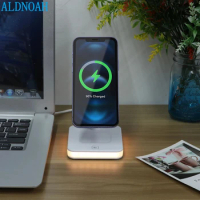 New LED Light 4 In 1 Table Desk Lamp Fast Wireless Charger Desk Lamp For Apple Watch 7 6 5 Airpods iPhone 13 12 Pro Max Mini