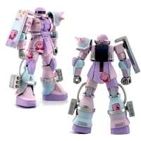 Bandai MG 1/100 Macaron Pink ZAKU II CHAR'S CUSTOM GUNDAM Model MS-06S Assembled Finished Collectible Anime Figure Toys Boy Gift