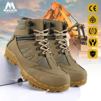 Sepatu Safety Boot Ujung Besi Pria Outdoor Tracking Men's Boot Fashion Hiking Touring Armor - Molvis