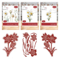 Build a Bouquet Daffodil Die Set over the Edge Small Daffodil Metal Cutting Die Scrapbook Decoration Embossing Template Handmade