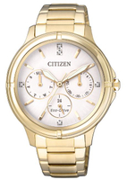 CITIZEN 星辰錶 FD2032-55A 甜美風光動能三眼時尚女錶/金 39mm｜樂天領券折300★全館特惠中★指定刷卡回饋10%