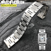 20mm Fine Stainless Steel High Quality Watchband for Tank Solo Santos Cartier Bracelets Men Women Solid Watch Strap Accessories