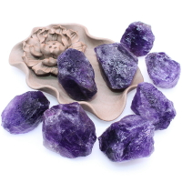 天然水晶原石頭紫水晶小顆粒毛料能量擴香礦裝飾消磁凈化擺件