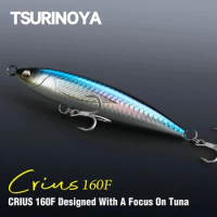 TSURINOYA 160F Topwater Fishing Lure CRIUS 160mm 60g SW Game Floating Pencil For GT Tuna Boat Sea Fishing Hard Bait Stickbait