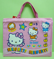 【震撼精品百貨】Hello Kitty 凱蒂貓~KITTY手提袋補習袋『粉點點條紋』