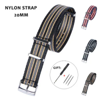 20mm Nylon Watch Strap for Omega 007 Bracelet for Hippocampus 300 Canvas Watchband for Rolex Wristband Military Sport Watch Band