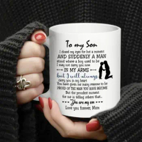11oz Ceramic Coffee Mug, To My Son Love, Mom Touching Quote Great Xmas Gift, Graduation Present For Him
