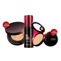 OMG OH MY GLAM Flawless All Day : Cushion, Two Way Cake & Setting Spray - Tahan Lama & Bebas Crack