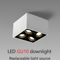 YiYing LED Downlight GU10 MR10 Spot Light Aluminum COB Replaceable Bulb 4x7W Ceiling Lamp 110V 220V For Living Room Kitchen