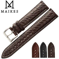MAIKES Luxury Alligator Watchband 18mm 19mm 20mm 22mm Top Quality Genuine Crocodile Leather Watch Strap Case For Tissot Mido