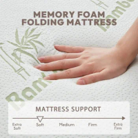 4 Inch Foldable Mattress Memory Foam Folding Mattress with Storage Bag Trifold Mattress Guest Bed with Cooling Cover Easy Clean