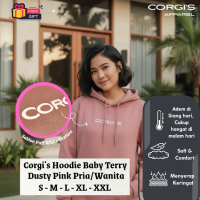 CORGI'S-[FREE GIFT]- Hoodie Dusty Pink Premium Baby Terry Sablon Puff Texture Male/Female Size S-XXL