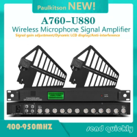 Paulkitson A760-U880 Antenna Distributor System 5 Channel Signal Splitter Amplifier Wireless Microphone Signal Booster Amplifier