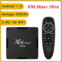 Android 11.0 X96 Max+ Ultra Smart TVBox Amlogic S905X4 2.4G/5G WiFi 8K H.265 HEVC Set Top Box Media Player Support Micro SD Card