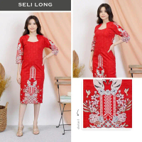 Evercloth Seli Long Dress Wanita Batik Couple Modern Dress Batik Modern