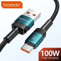 Toocki 6A 100W USB Type C Cable For Huawei Honor Fast Charging Charger USB C Data Cord Cable For Xiaomi Poco Oneplus Samsung