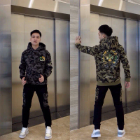 Bộ Đồ Hoodie Rằn Ri Nam Nữ Unisex Phong Cách Đường Phố  Áo Khoác Hoodie Camo In Hình Sau Cực Chất