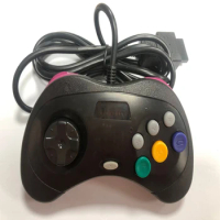 10PCS High quality Transparent Black Wired Game controller for SEGA Saturn SS console