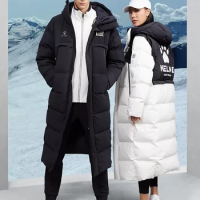 KELME Men Winter Down Jacket Long Sports Training Coat Warm Padded Outrwear 8261YR1013