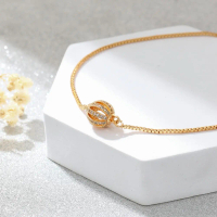 Gelang Serut Bulat Titanium Anti Karat Murah Perhiasan Lapis Emas 24k Anti Luntur Wanita Fashion Jew