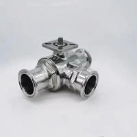 Food Grade Stainless Steel 304 316L Manual Tri Clamp 3 Way T Type Ball Valve