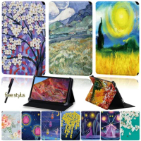 Tablet Case for 8"/8.4"/10"/10.8"Huawei MediaPad M1/M2/M3/M5/M6 Universal Painting Pattern Series Four Corner Folding Cover Case