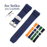 20mm 22mm Silicone Rubber Watch Strap for Seiko Band Water Ghost Diving Soft Bracelet Women Men Wristband Watch Accessories