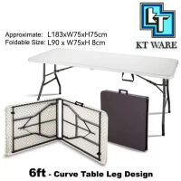 Hot Sale KT WARE 6feet Multipurpose Folding Table Heavy Duty Exhibition Dining Outdoor Folding Table