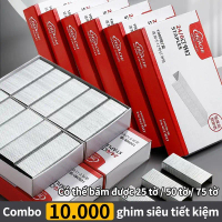 Ghim Bấm Giấy - Bộ 10 Hộp Ghim Bấm Tiện Lợi, 1000 Đinh Ghim Bấm Dùng Cho Máy Dập Ghim