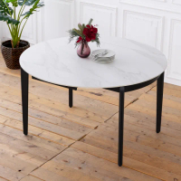 【時尚屋】[UX20]詩曼4.3尺岩板伸縮圓餐桌UX20-YL5181(免運費/免組裝/餐桌)