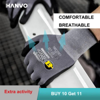 10 Pairs New Design Wearable Nitrile Safety Coating Work Gloves Palm Coated Gloves Mechanic Working Gloves 15 Gauge EN388 4131