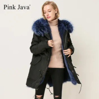 QC1879 pink java exclusive material fox fur lined wterproof parka