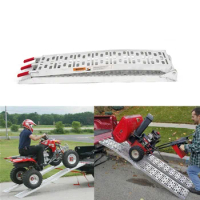 Motorcycle Ramp Wheelchair Tool Folding Aluminum Lawn Garden Car Arch Short Bed Truck Ramp