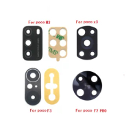 10pcs For Xiaomi Mi Poco M3 / Poco F3 5G / Poco X3 NFC F2 k30 k40 Rear Bcak Camera Glass Cover With Adhesive Sticker