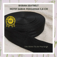 (1 ROLL) BISBAN TALI WEBBING MOTIF SEATBELT SABUK PENGAMAN 3,8 CM